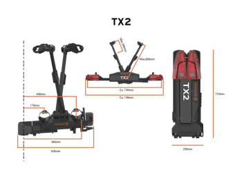 TX2 LED kerékpárszállító vonóhorogra 8.Kép